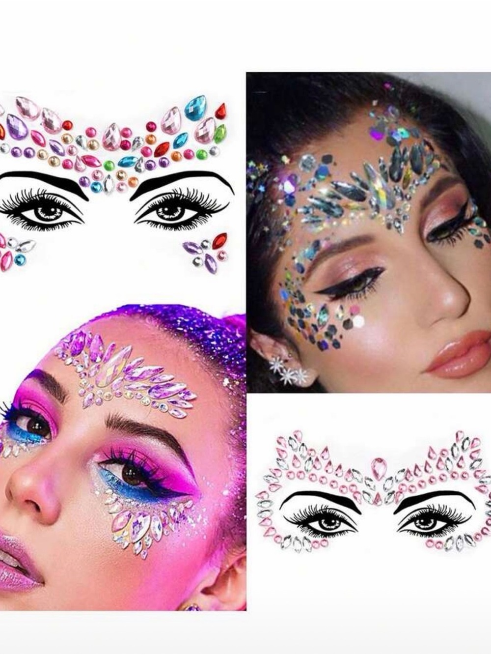 Bedazzle face crystal gems